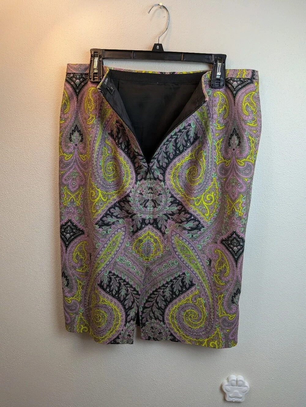 J Crew Paisley Multicolor Pencil Skirt Size 12 - Picture 5 of 8